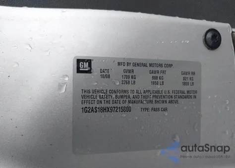 2009 Pontiac G5 z USA, uszkodzony, nr VIN 1G2AS18HX97215800